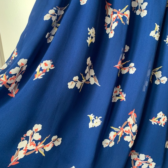 Navy with Floral Print Mini Dress - Picture 5 of 5